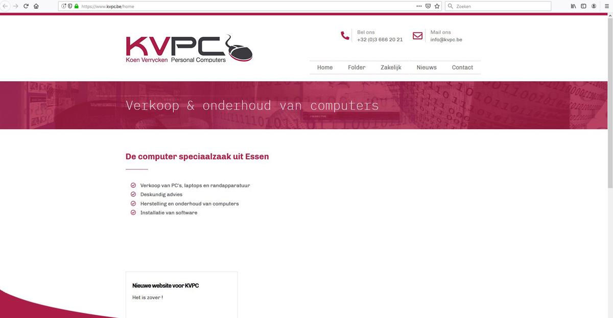 Nieuwe website voor KVPC